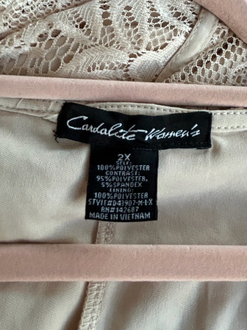 34. Candalite  Ivory Lace Maxi Dress 2X - Picture 6 of 6